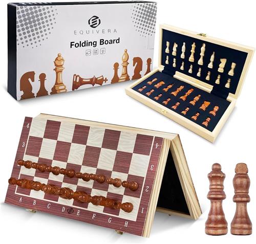Equivera Magnetisch Schaakspel - Magnetisch Schaakspel - Magnetisch Schaakbord - Magnetisch Schaakset - Schaakbordspel -Inklapbaar Schaakbord