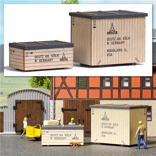Busch - 2 MASCHINENKISTEN WEST H0 (4/23) * - modelbouwsets, hobbybouwspeelgoed voor kinderen, modelverf en accessoires
