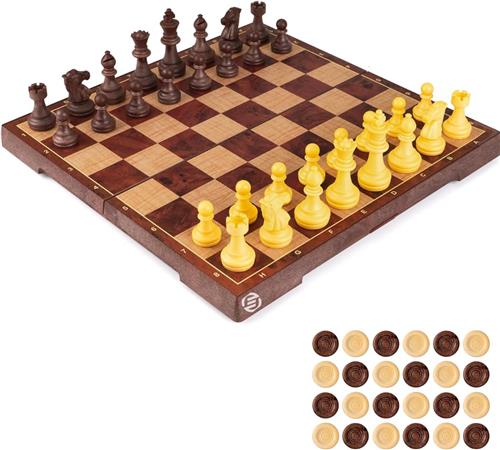 Equivera Magnetisch Schaakspel - Magnetisch Schaakspel - Magnetisch Schaakbord - Magnetisch Schaakset - Schaakbordspel -Inklapbaar Schaakbord