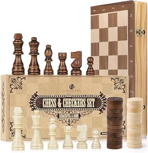 Equivera Magnetisch Schaakspel - Magnetisch Schaakspel - Magnetisch Schaakbord - Magnetisch Schaakset - Schaakbordspel -Inklapbaar Schaakbord