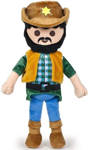 Cowboy Sheriff Playmobil Pluche Knuffel 32 cm - Speelgoed Knuffels voor kinderen jongens meisjes - Brandweer Politie City Life Action - Playmobil 123 Princess Country Family Fun - Junior Wiltopia Paarden Cadeau