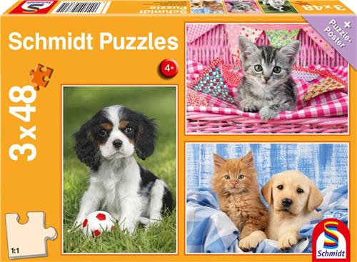 Schmidt - kinderpuzzel - Mijn liefste baby dieren - 3 x 48 stukjes