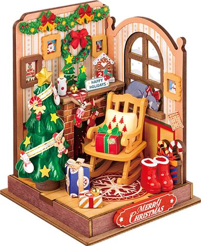Robotime Christmas Fireplace | Miniatuurhuisje | DS041 | Knutselen | Bouwpakket | Hobby | Kerst | Creatief