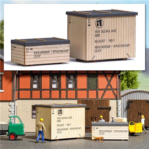 Busch - 2 MASCHINENKISTEN OST H0 (4/23) * - modelbouwsets, hobbybouwspeelgoed voor kinderen, modelverf en accessoires