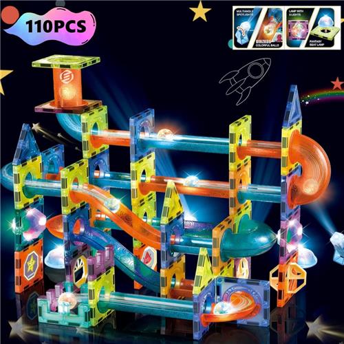 Equivera Magnetische Knikkerbaan - Magnetische Knikkerbaan - Magnetische Bouwstenen - Magnetisch Speelgoed - Educatief Speelgoed - Constructie Speelgoed - Montessori Speelgoed