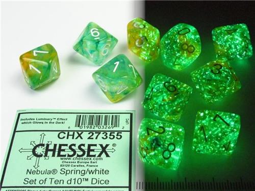 10-Die Set Nebula D10 - Spring/White