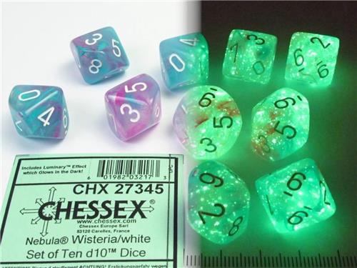 10-Die Set Nebula D10 - Wisteria/White