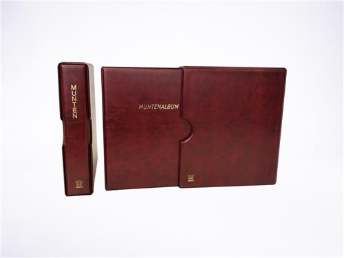 Importa MH20 Band met Luxe Cassette voor MH20 munthouderbladen - de Luxe Rood - met opdruk Muntenalbum - Gewatteerd met extra zwaar ringmechaniek (geschikt voor munten in munthouders)