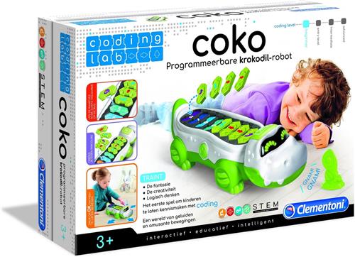 Clementoni - Coding Lab - Coko de Robot Krokodil - Robot speelgoed - STEM-speelgoed - Educatief Speelgoed 3 Jaar