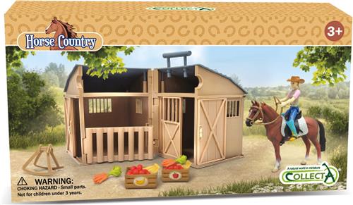 COLLECTA Ruiter En Accessoires Met Paard En Stal.