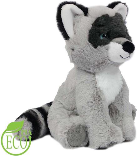 Eco Knuffel Wasbeer - zittend - Geborduurde Ogen - 21 cm