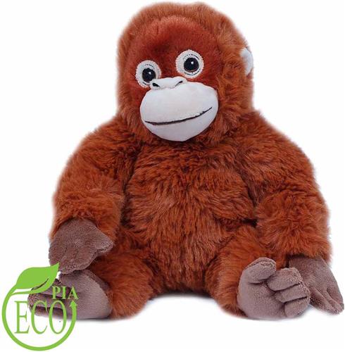 Eco Knuffel Orang - oetan - zittend - Geborduurde Ogen - 21 cm