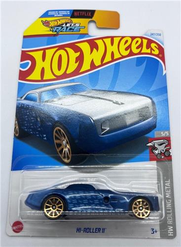 HOT WHEELS HI-ROLLER II BLUE CHROME 247/250 1:64 HW ROLLING METAL 5/5