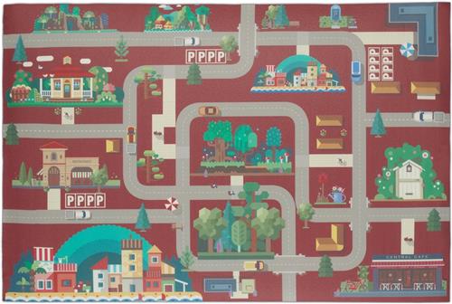 Relaxdays speelmat verkeer - verkeerskleed - kindertapiijt - speelkleed kinderkamer - kind - B
