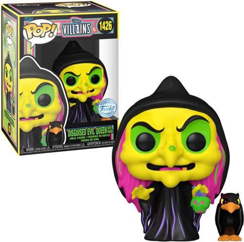 Funko POP! DISGUISED EVIL QUEEN WITH RAVEN (BLACK LIGHT) 1426 DISNEY VILLAINS Exclusive