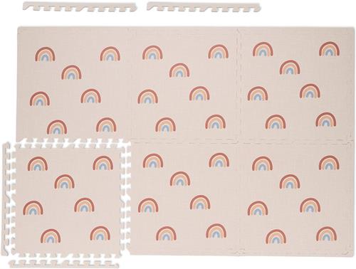 Relaxdays puzzelmat baby - 6 speeltegels - 60x60 cm - smalle rand - foam - kruipmat