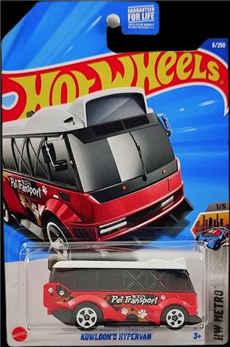 HOT WHEELS KOWLOON'D HYPERVAN PET TRANSPORT RED 6/250 1:64 HW METRO 1/5