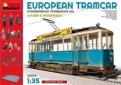 1:35 MiniArt 38009 European Tramcar - strassenbahn triebwagen 641 Plastic Modelbouwpakket