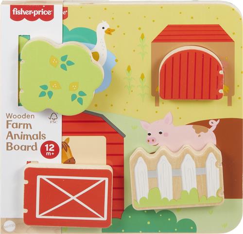 Fisher-Price Wood Houten boerderijdieren - Activiteitenbord