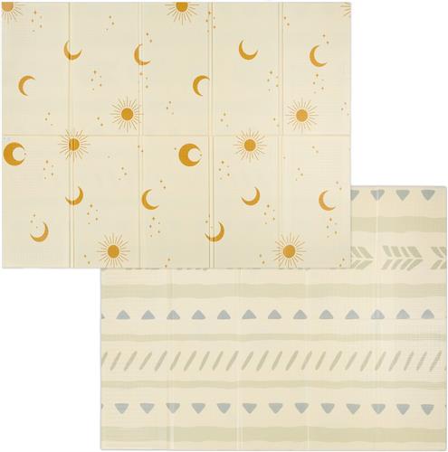 Relaxdays speelmat opvouwbaar - 200 x 150 cm - afwasbaar - maan - zon - patroon