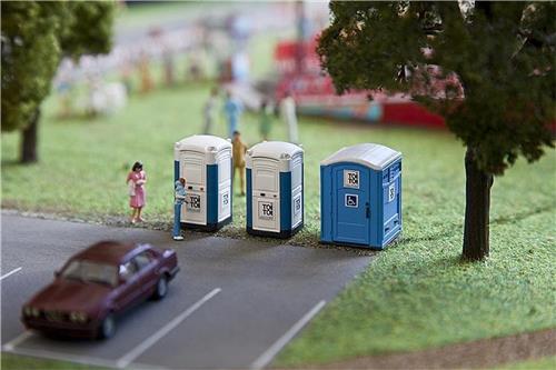 Faller - Mobiele toiletten TOI TOI - modelbouwsets, hobbybouwspeelgoed voor kinderen, modelverf en accessoires