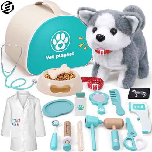 Equivera Dierenarts Speelgoed - Speelgoed - Dierenarst Set - Dierenarts Koffer - Dierenarst Speelset in Koffer