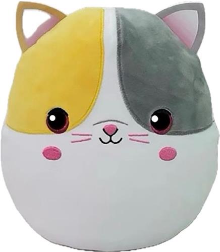 Ty Squish a Boo Snuggles Yellow Grey Cat 20cm.
