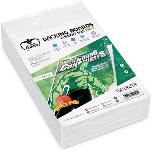 Ultimate Guard Dikke Comic Backing Boards Huidige Maat 100 Eenheden Transparant