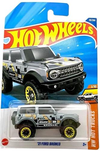 HOT WHEELS '21 FORD BRONCO 2 SILVER METALIC 20/250 HW HOT TRUCKS 1/10 1:64