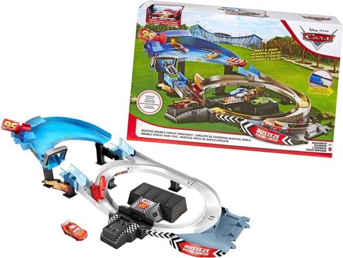 Disney Cars Rusteze Racebaanset met Dubbele Banen - Speelset