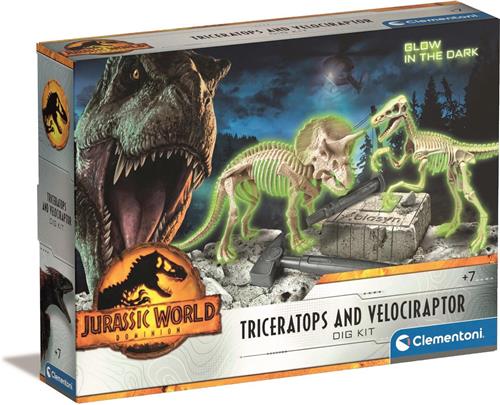 Clementoni Jurassic World Triceratop and Velociraptor Dig Kit