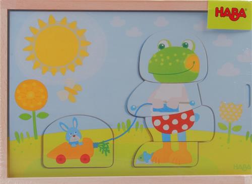 Haba Vormenpuzzel Kikker Junior Hout 30 Stukjes