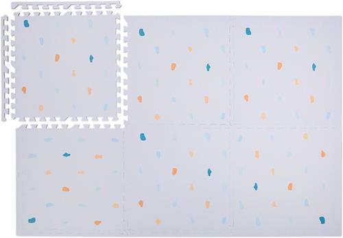 Relaxdays puzzelmat baby - 6 speeltegels - 60x60 cm - foam - stippen - grijs