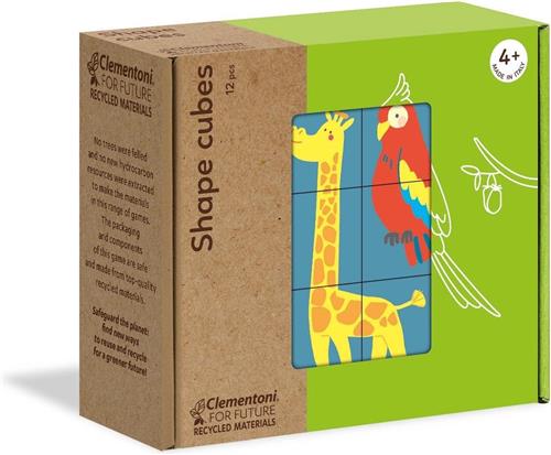Clementoni - Shape Cubes: Animals Blokpuzzel 6 stuks