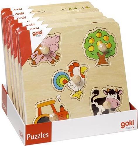 Goki Knopjespuzzel Met Kikker, Eendjes, Vissen