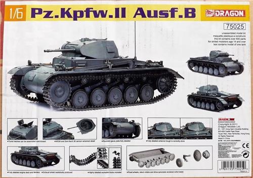 1:6 Dragon 75025 Panzerkampfwagen II - Pz.Kpfw.II Ausf.B - Tank Plastic Modelbouwpakket