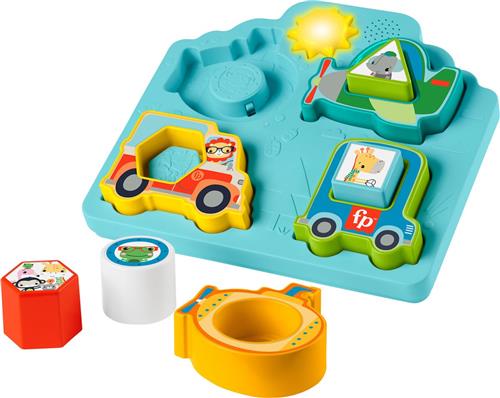 FISHER PRICE SHAPES AND SOUNDS VEHICLE PUZZLE.
