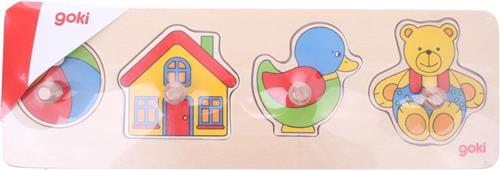 Goki Knopjespuzzel Koe Junior 30 X 10 Cm Hout 5-delig
