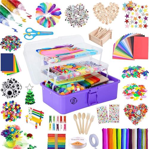 Equivera Knutselkoffer - Knutselkoffer - Knutselset - Knutselpakket - Knutselen - Knutselen voor Kinderen - Knutselpakket voor Kinderen