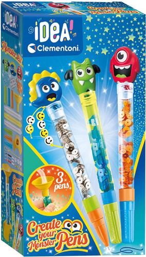 Clementoni iDea - Glitterpennen - Knutselpakket vol Accessoires - Het Creatieve Cadeautje - Glitterpennen maken - Vanaf 6 jaar