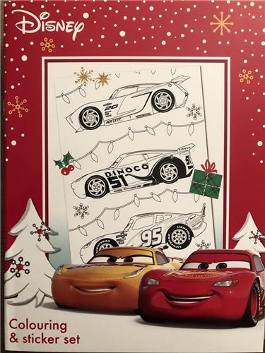kleurboek met sticker set disney cars
