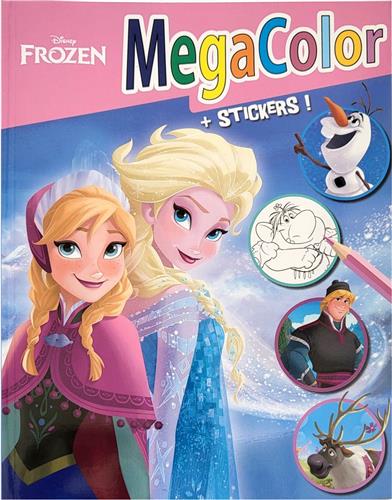 Disney Frozen - Megacolor kleurboek met 1 stickervel - Elsa - Anna - Olaf - +/- 125 kleurplaten - knutselen - creatief - kado - prinsessen