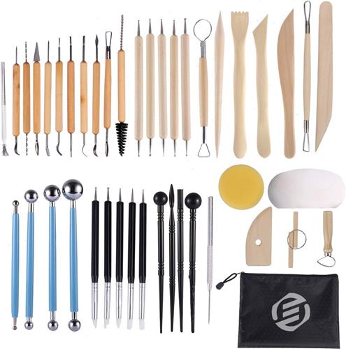 Equivera Pottenbakken Gereedschap - Pottenbakkersgereedschapset - Boetseer Gereedschap - Klei Gereedschap - Boetseer Set - Beeldhouwen - Pottenbakken - Boetseergereedschap - Kleigereedschap - Modelleergereedschap