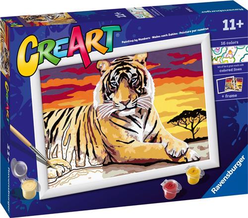 Ravensburger CreArt Majestic Tiger - Schilderen op nummer voor kinderen