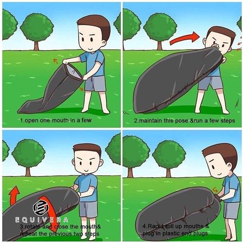 Equivera Opblaasbare luchtbare luchtbank met draagtas voor camping en strand (rose rood)