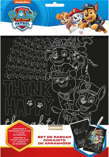 Nickelodeon Krasplaten Paw Patrol Junior Papier Zwart 3-delig