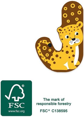 Small Foot - Houten Dieren Kinderletter - J