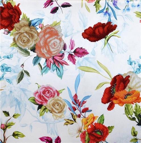 MiniArt Crafts, Pastel Bleu Bouquets, 40x40 cm (nivo: moeilijk)