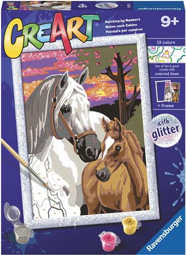 Ravensburger CreArt Sunset Horses - Schilderen op nummer voor kinderen