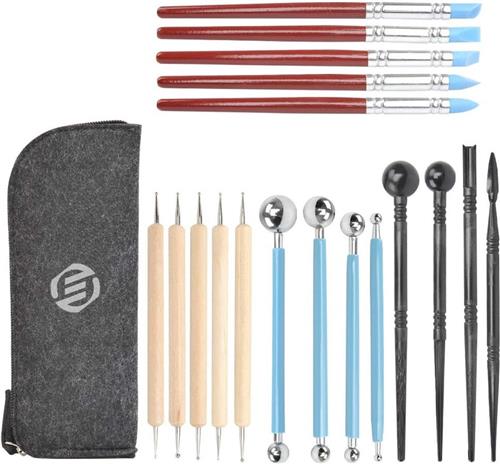 Equivera Pottenbakken Gereedschap - Pottenbakkersgereedschapset - Boetseer Gereedschap - Klei Gereedschap - Boetseer Set - Beeldhouwen - Pottenbakken - Boetseergereedschap - Kleigereedschap - Modelleergereedschap